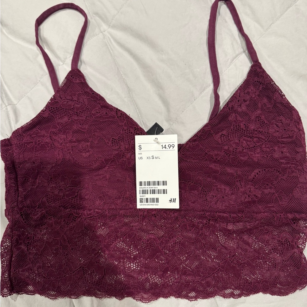 H&M Women's Lace Bralette - Deep Purple